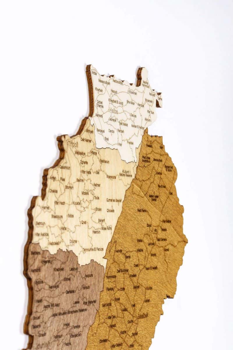 Lebanon Wooden Map