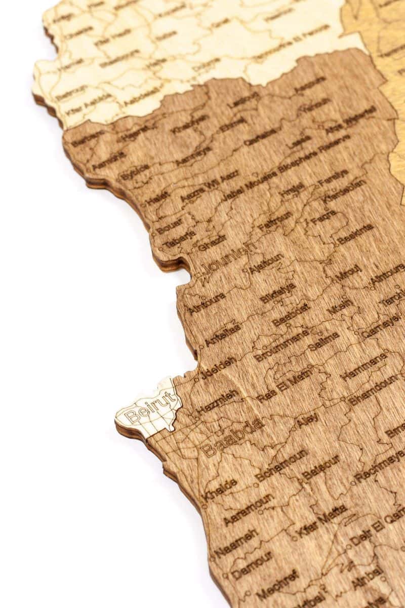 Hartă din lemn a Libanului