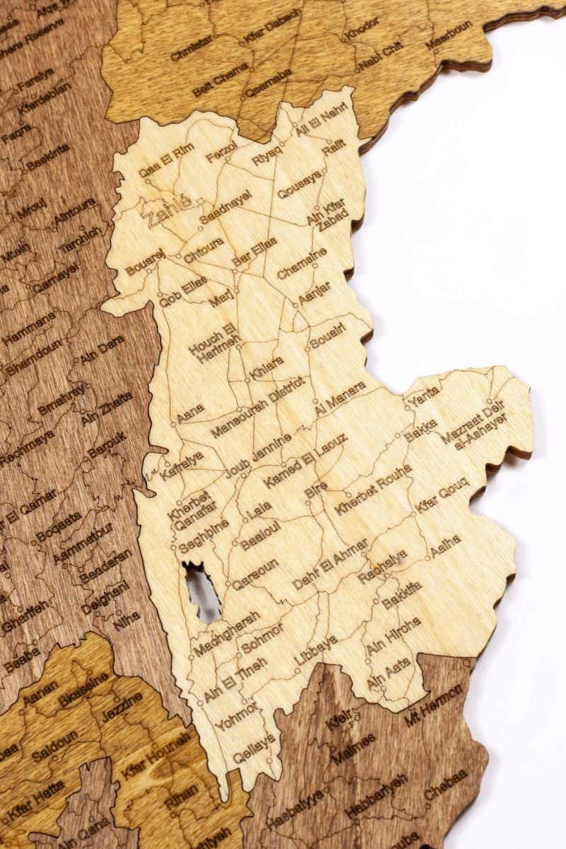 Hartă din lemn a Libanului