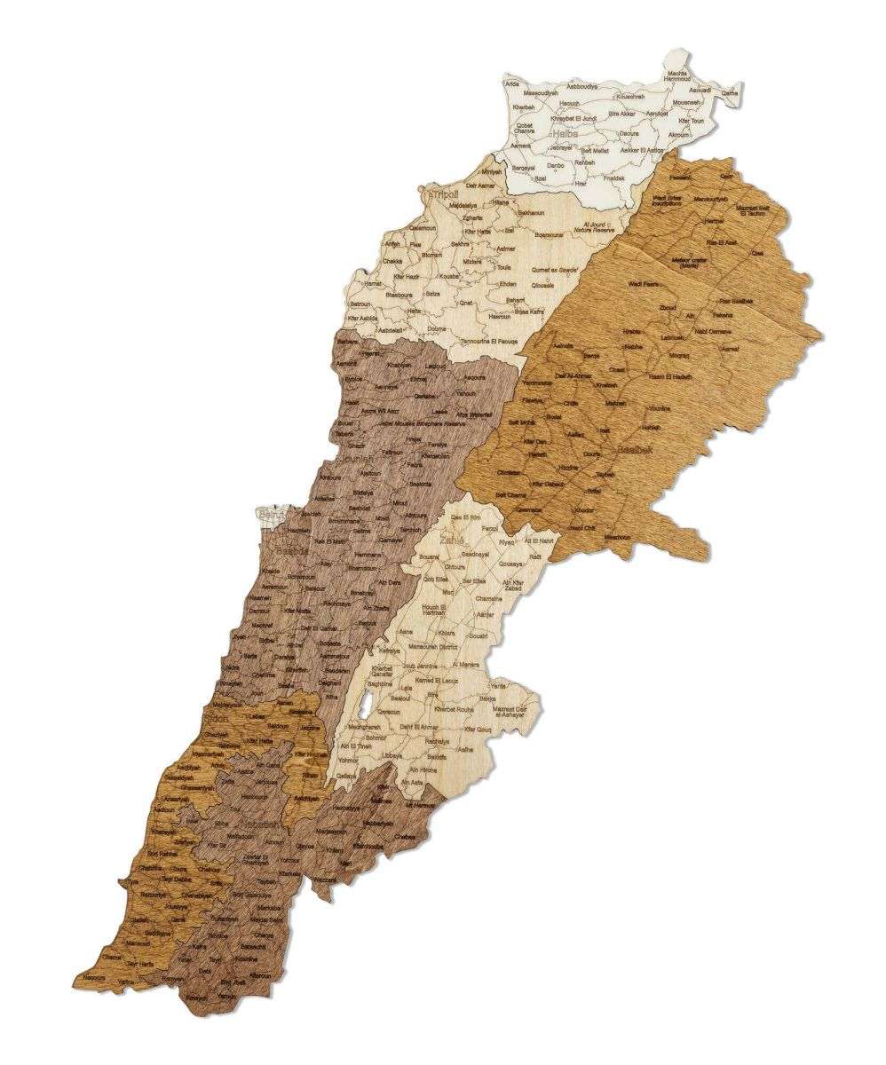 Lebanon Wooden Map