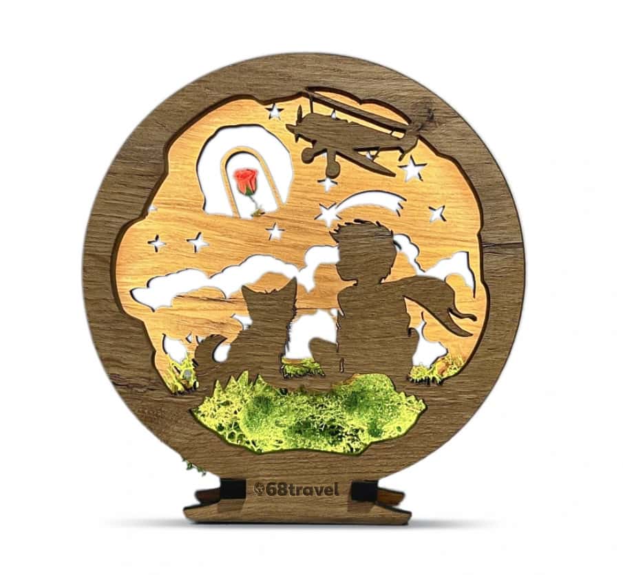 Wooden LED lamp Little Prince
