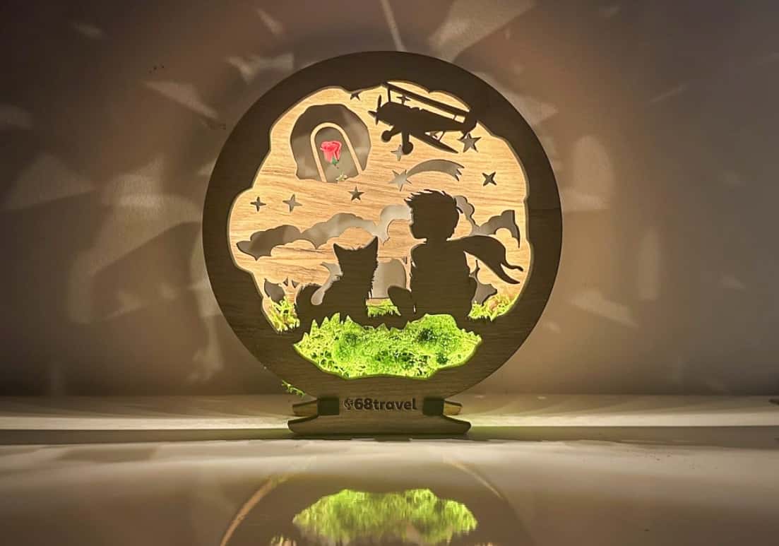 Wooden LED lamp Little Prince