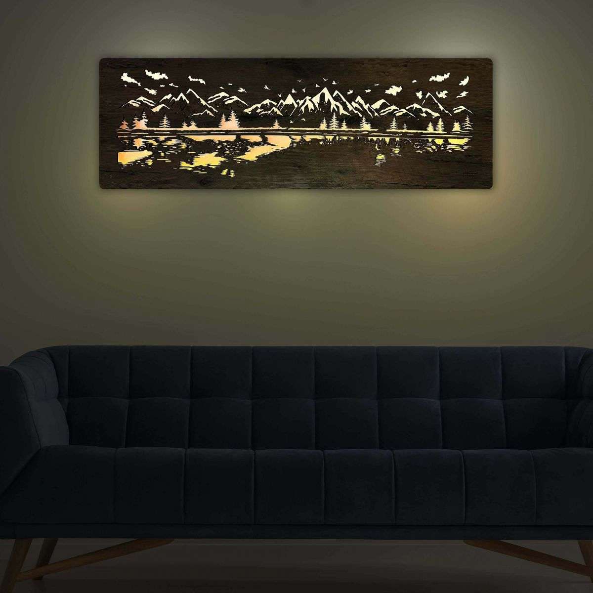 Lake in the mountains - illuminated picture