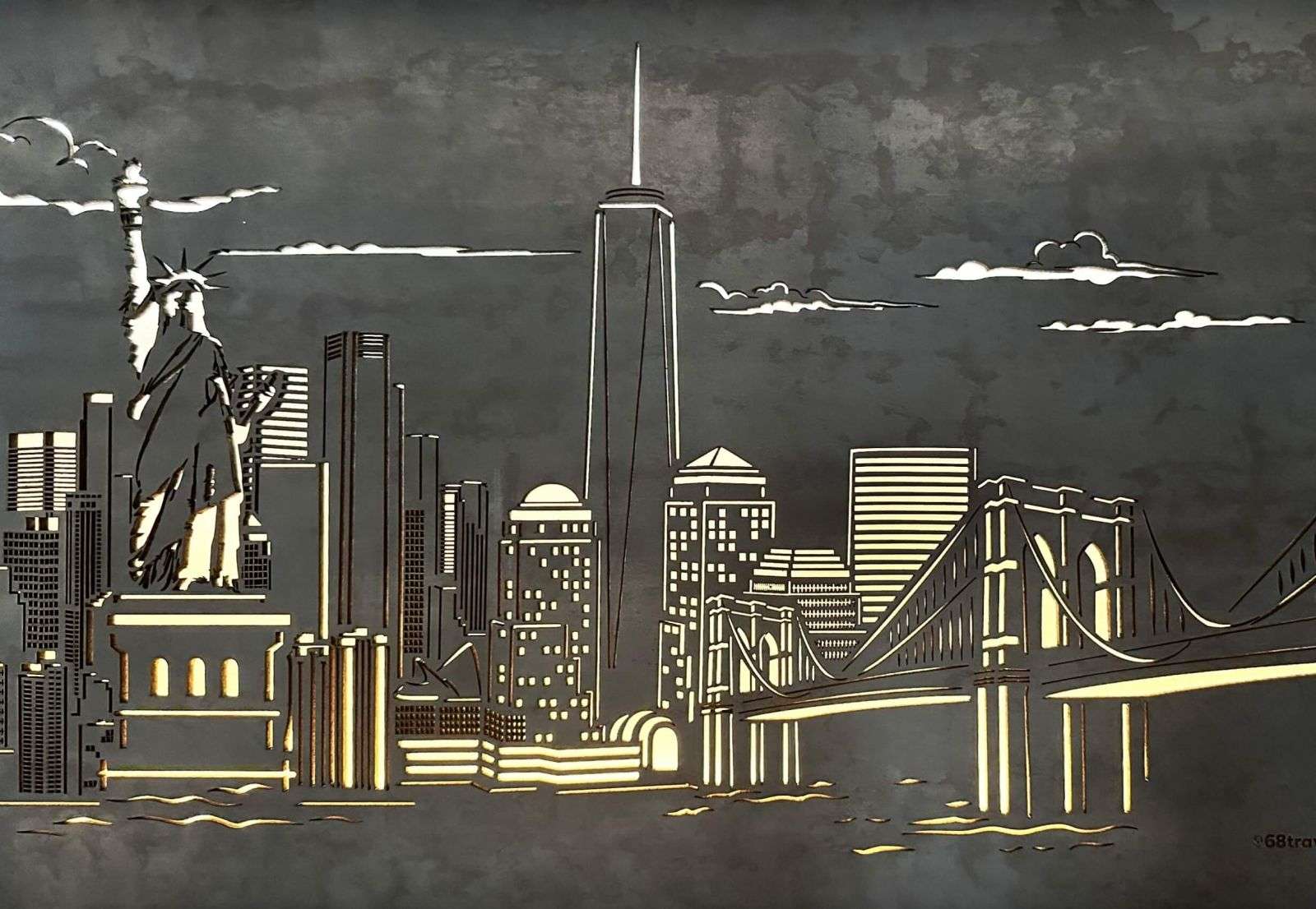 New York landmarks - illuminated LED picture