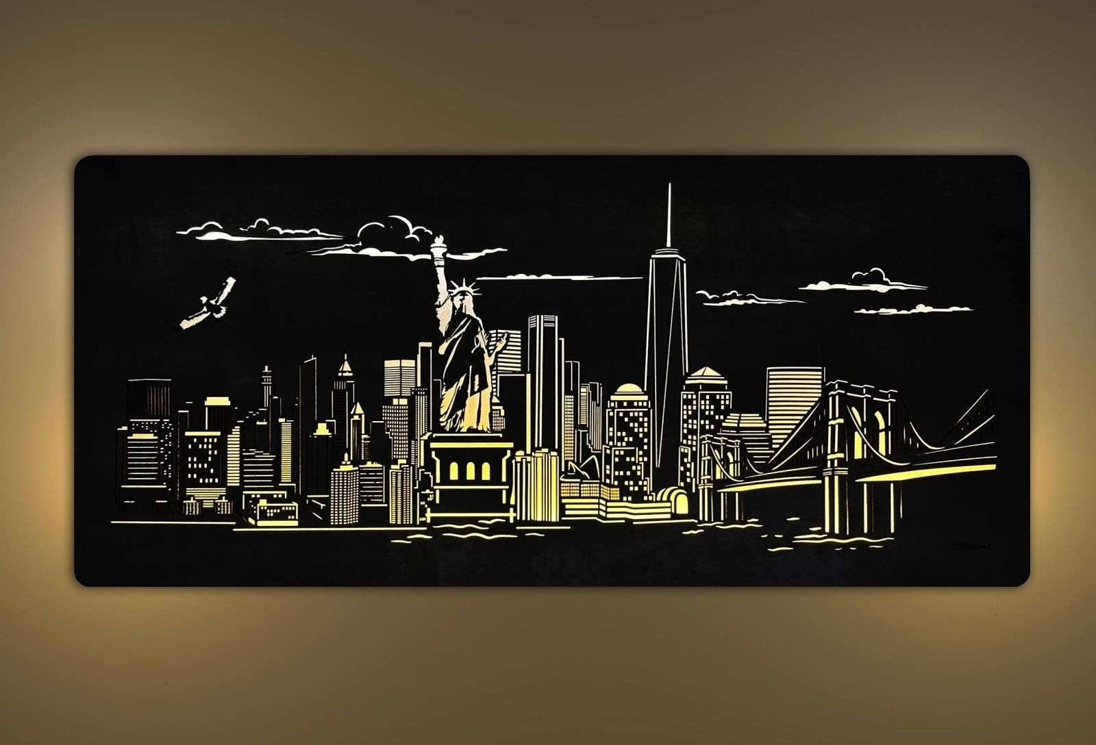 New York landmarks - illuminated LED picture