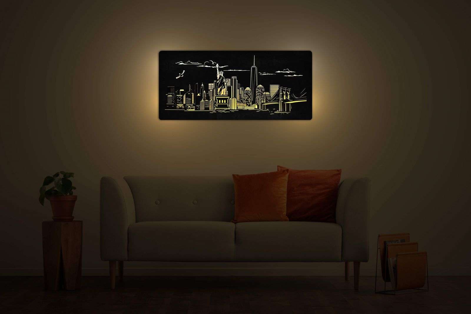 New York landmarks - illuminated LED picture