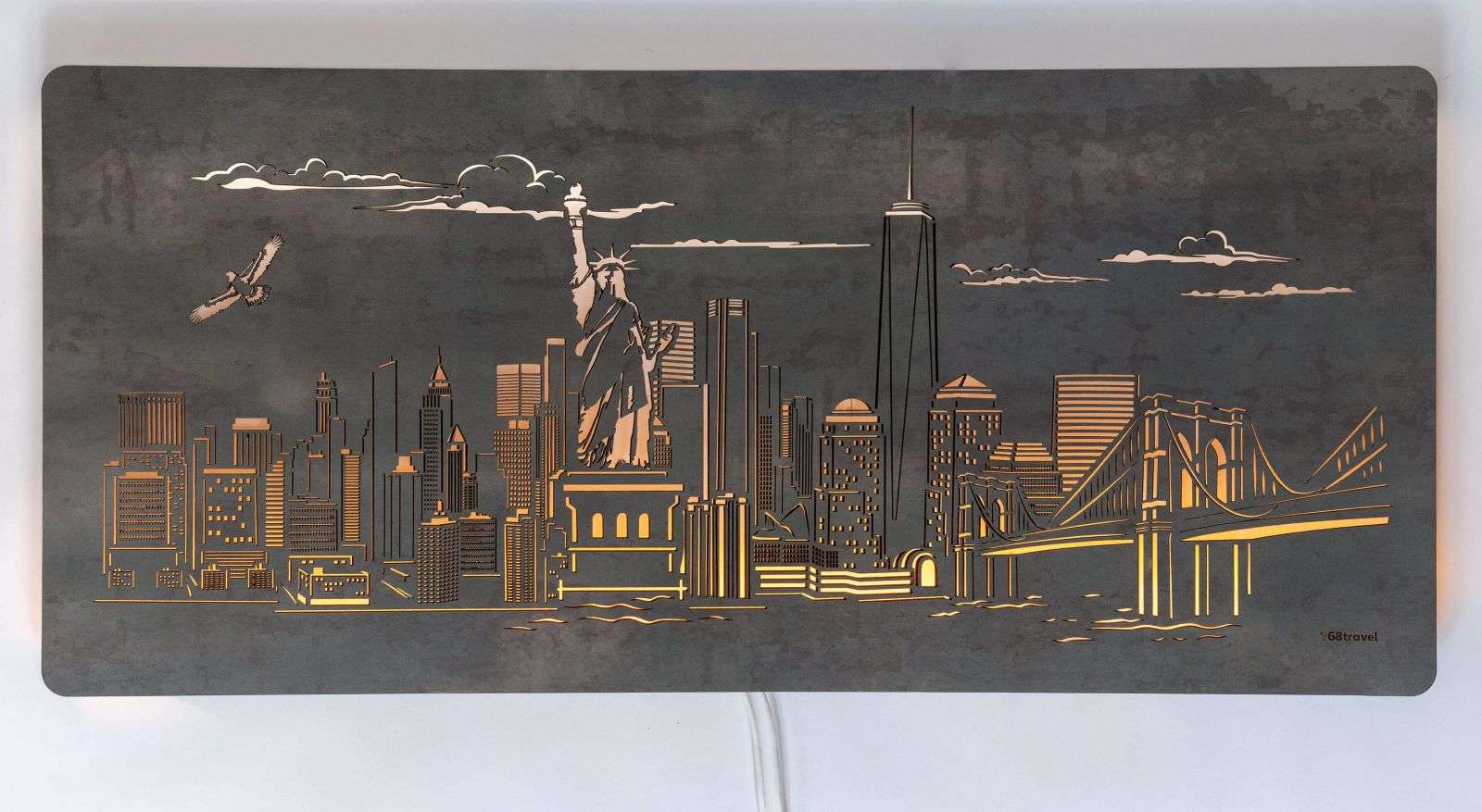 New York landmarks - illuminated LED picture