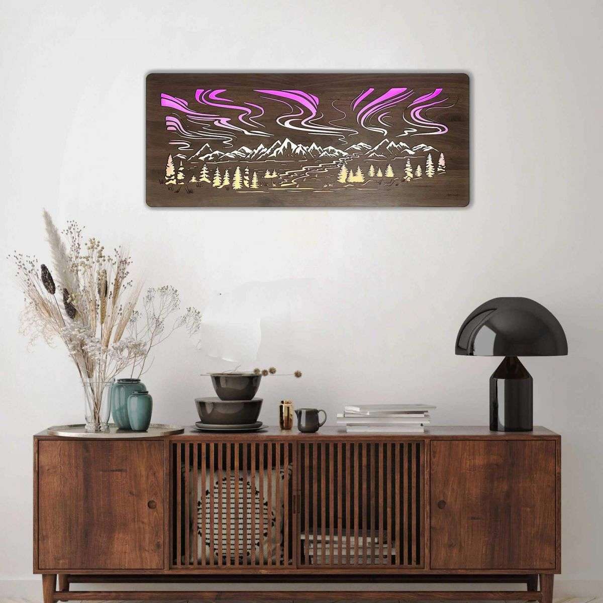 Aurora Borealis - RGB LED luminous wall art