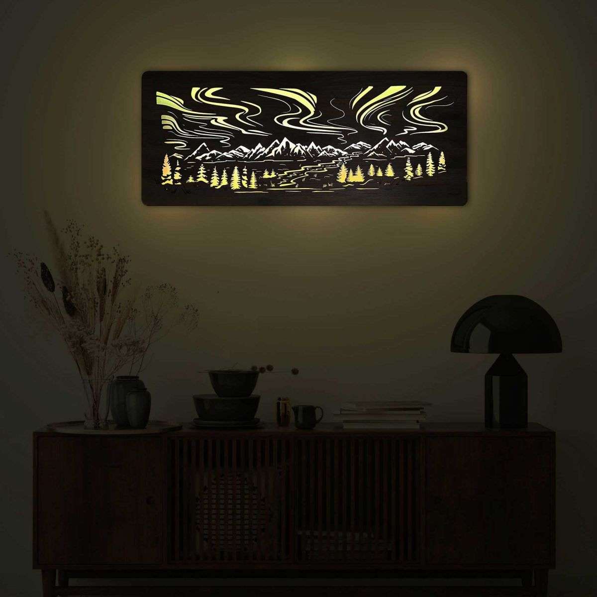 Aurora Borealis - RGB LED luminous wall art