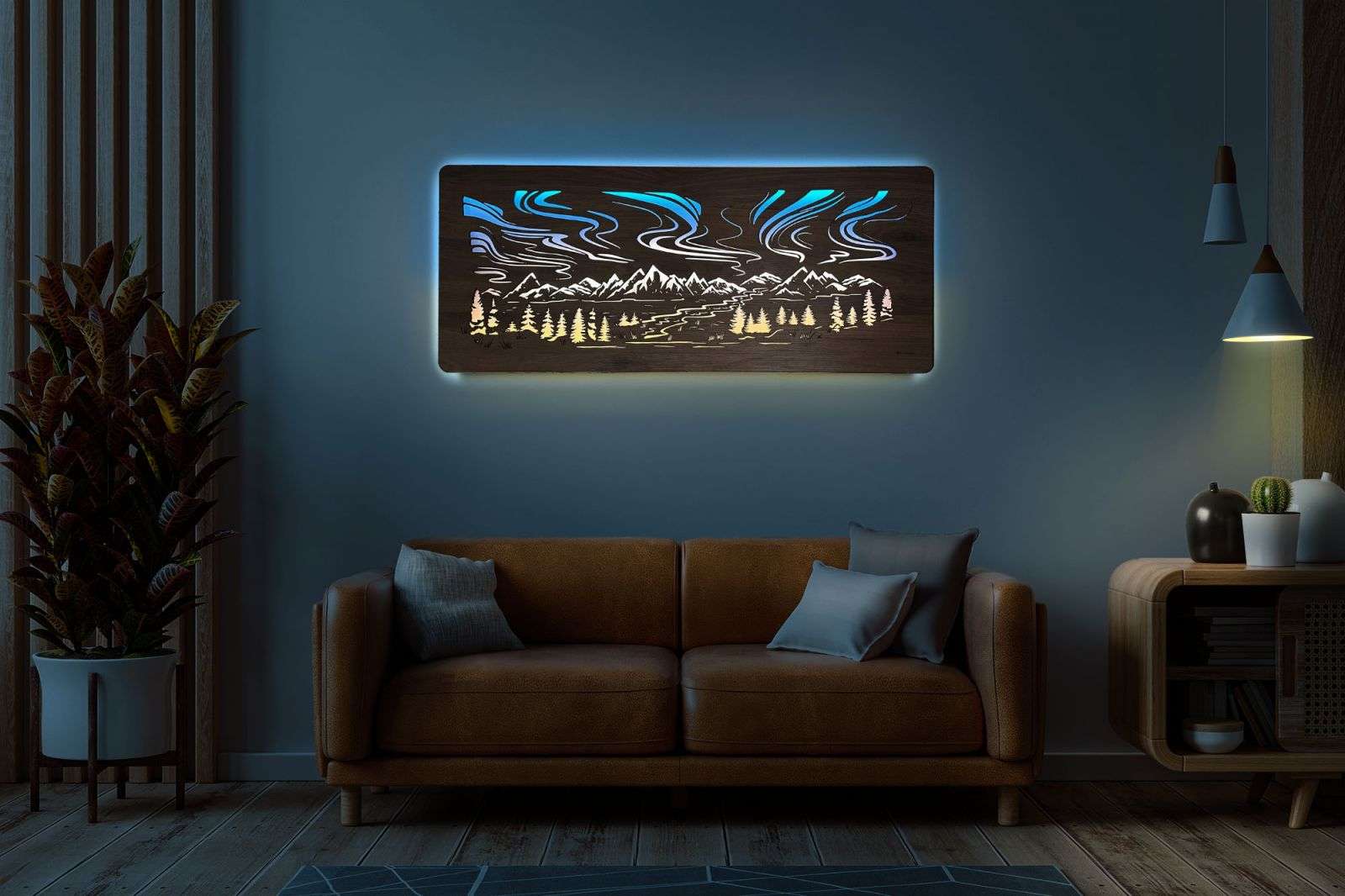 Aurora Boreale - Arte murale luminoso a LED RGB