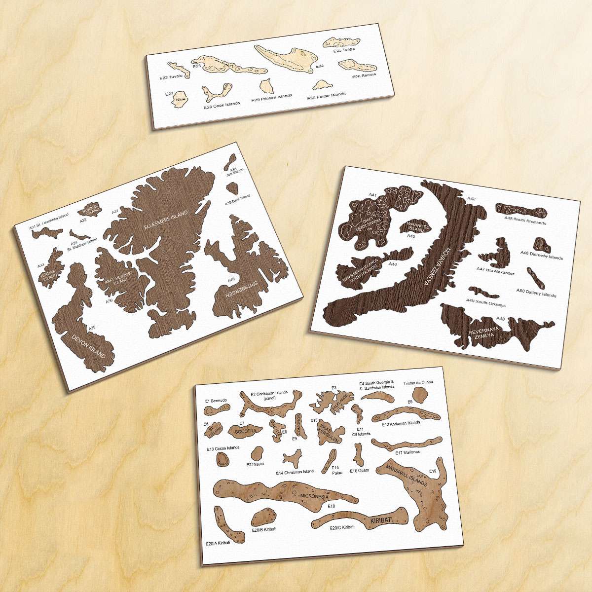 Colorful wooden islands - exotic, arctic and remote