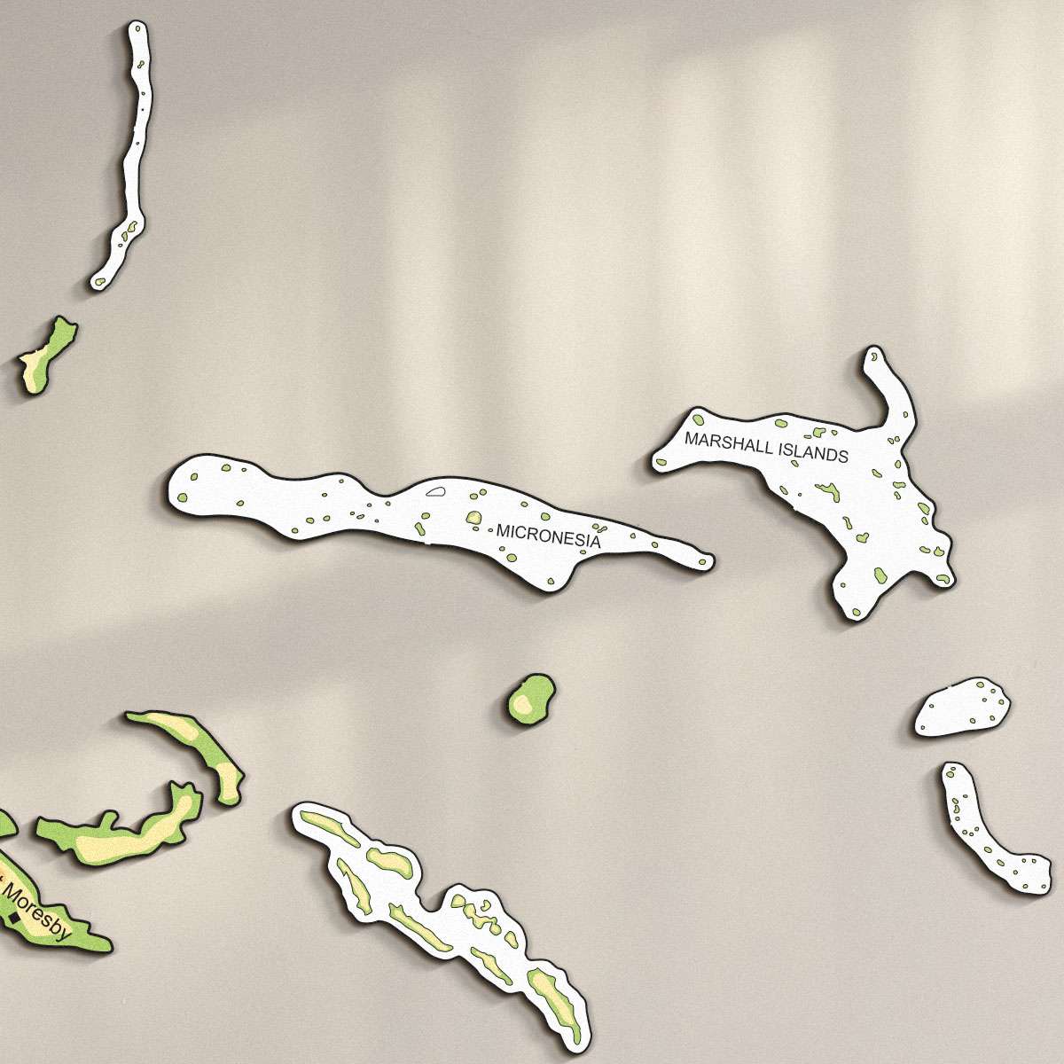 Colorful wooden islands - exotic, arctic and remote