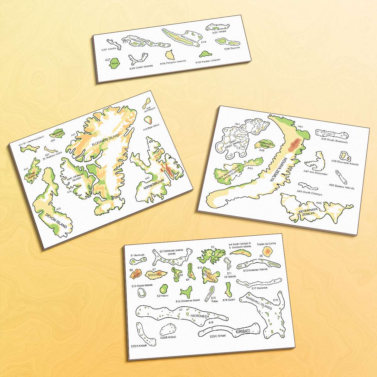 Colorful wooden islands - exotic, arctic and remote