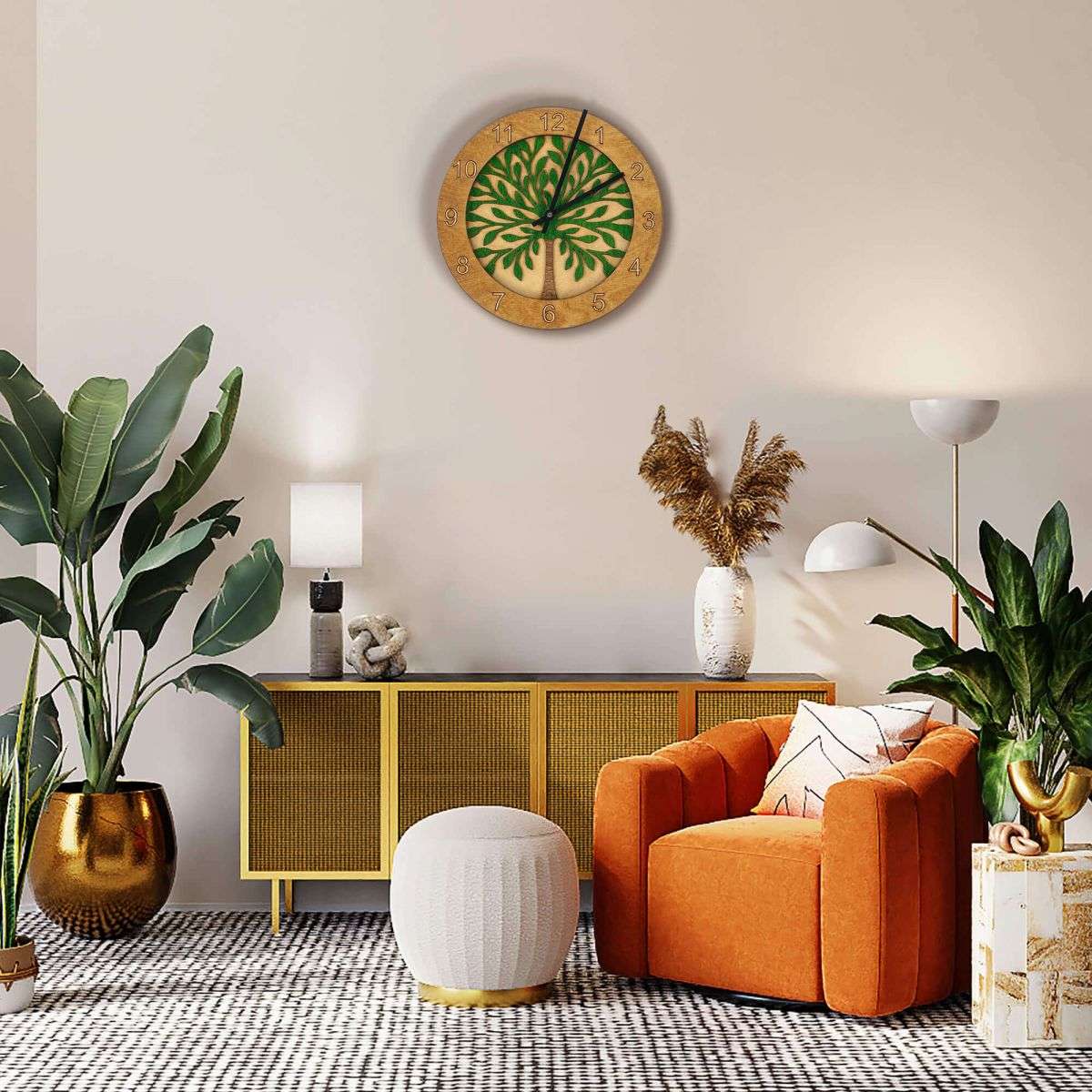 Wooden Tree Wall Clock