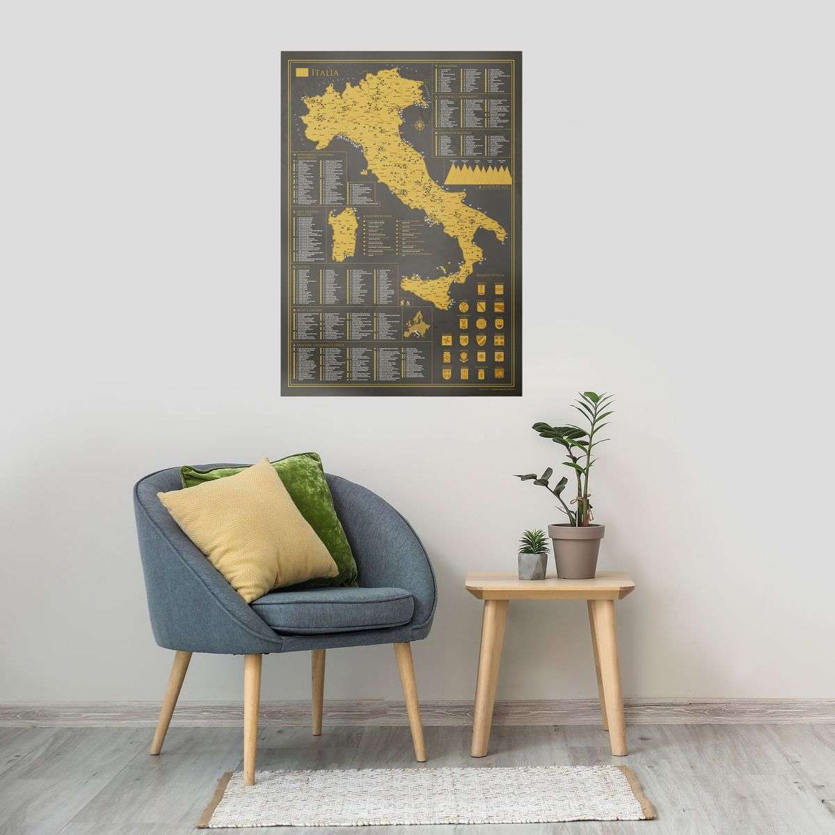 Scratch map of Italy