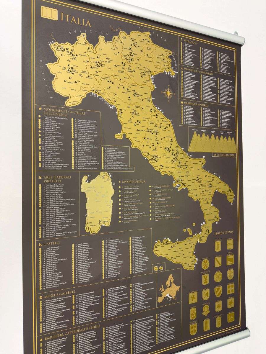 Scratch map of Italy