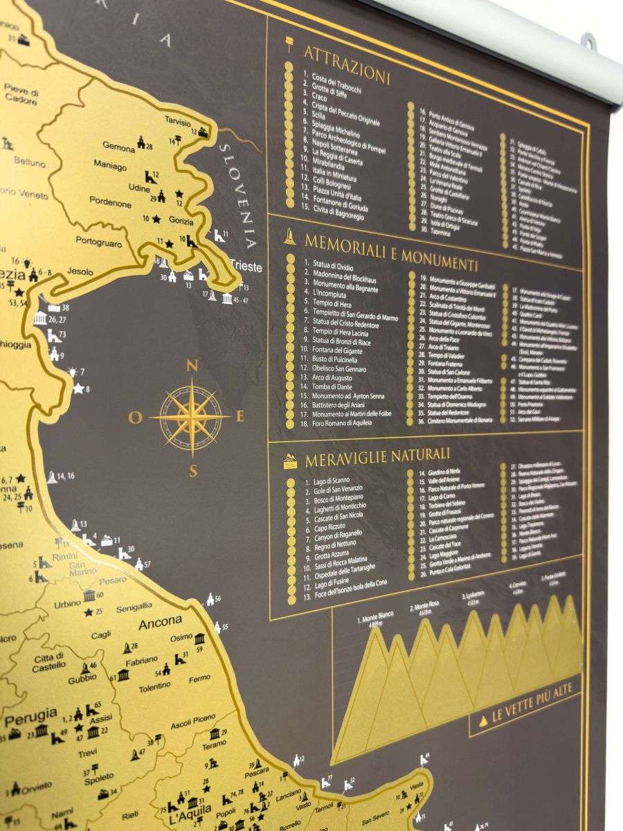 Scratch map of Italy