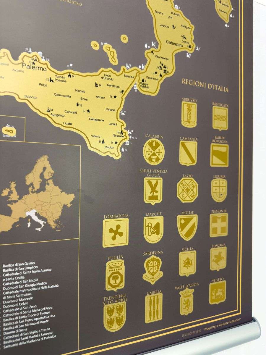 Scratch map of Italy