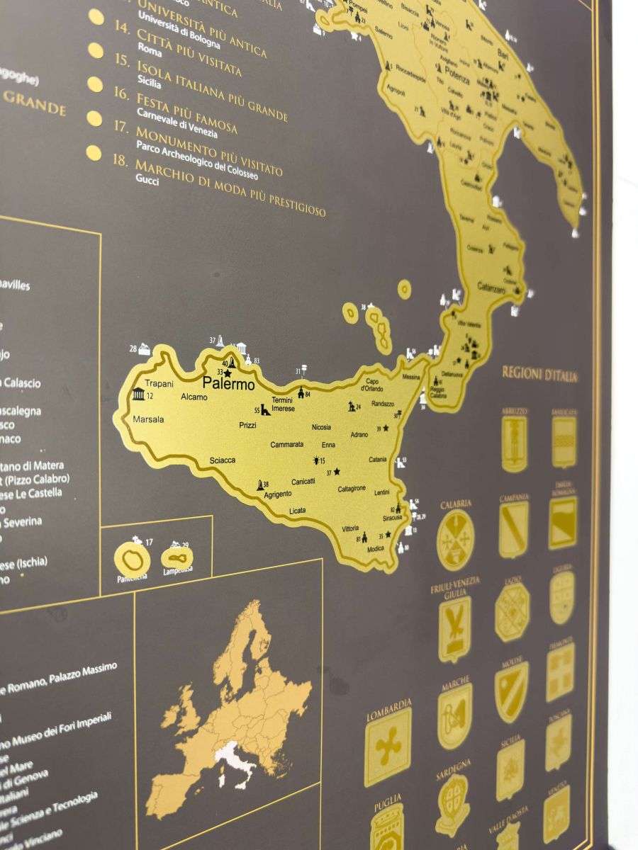 Scratch map of Italy