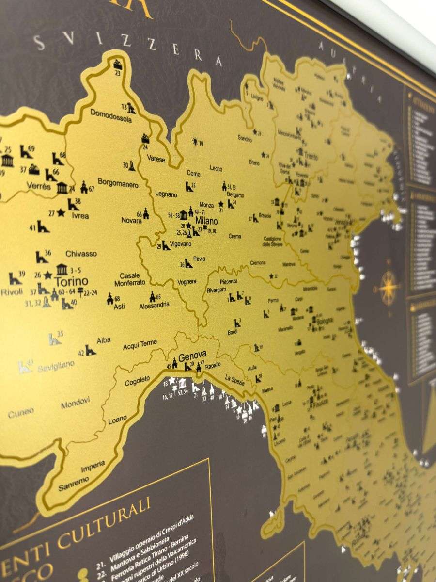 Scratch map of Italy