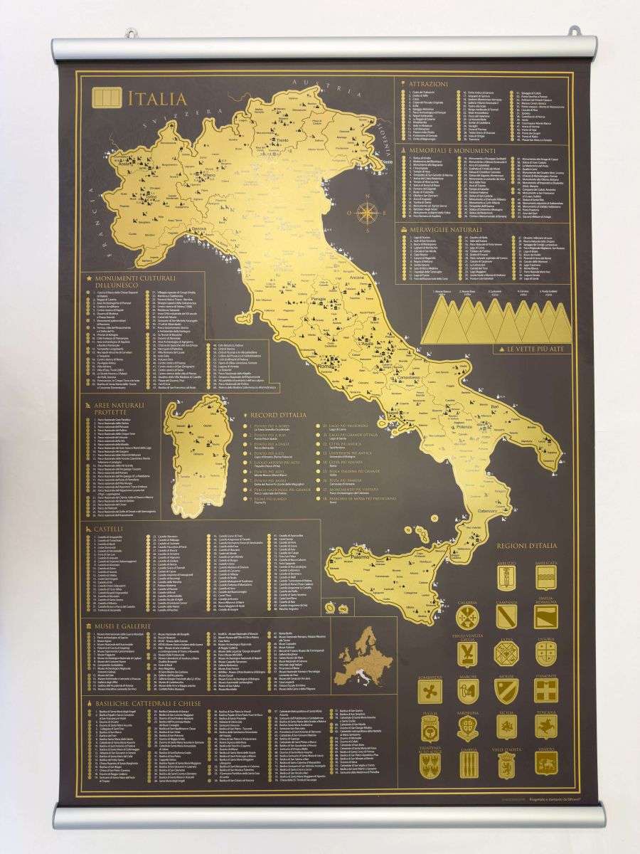 Kratzkarte von Italien