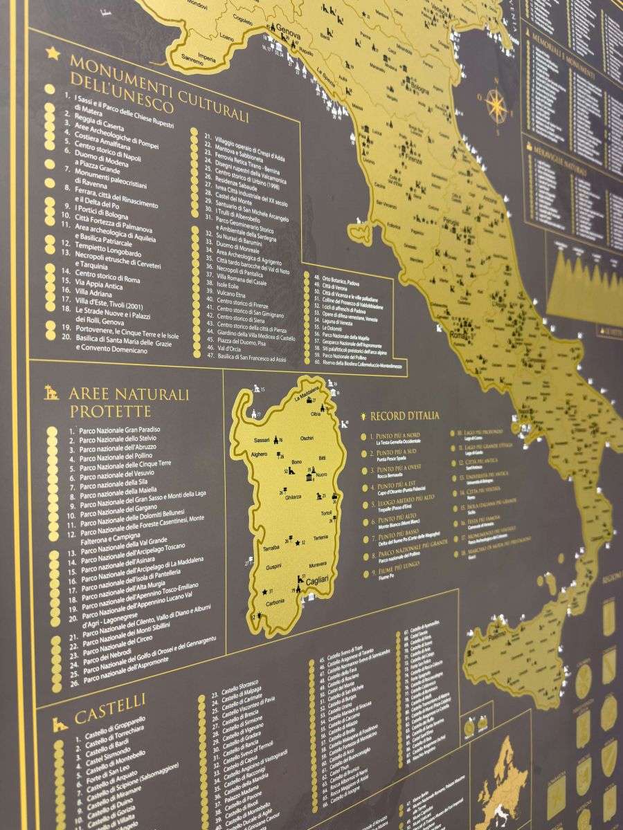 Kratzkarte von Italien