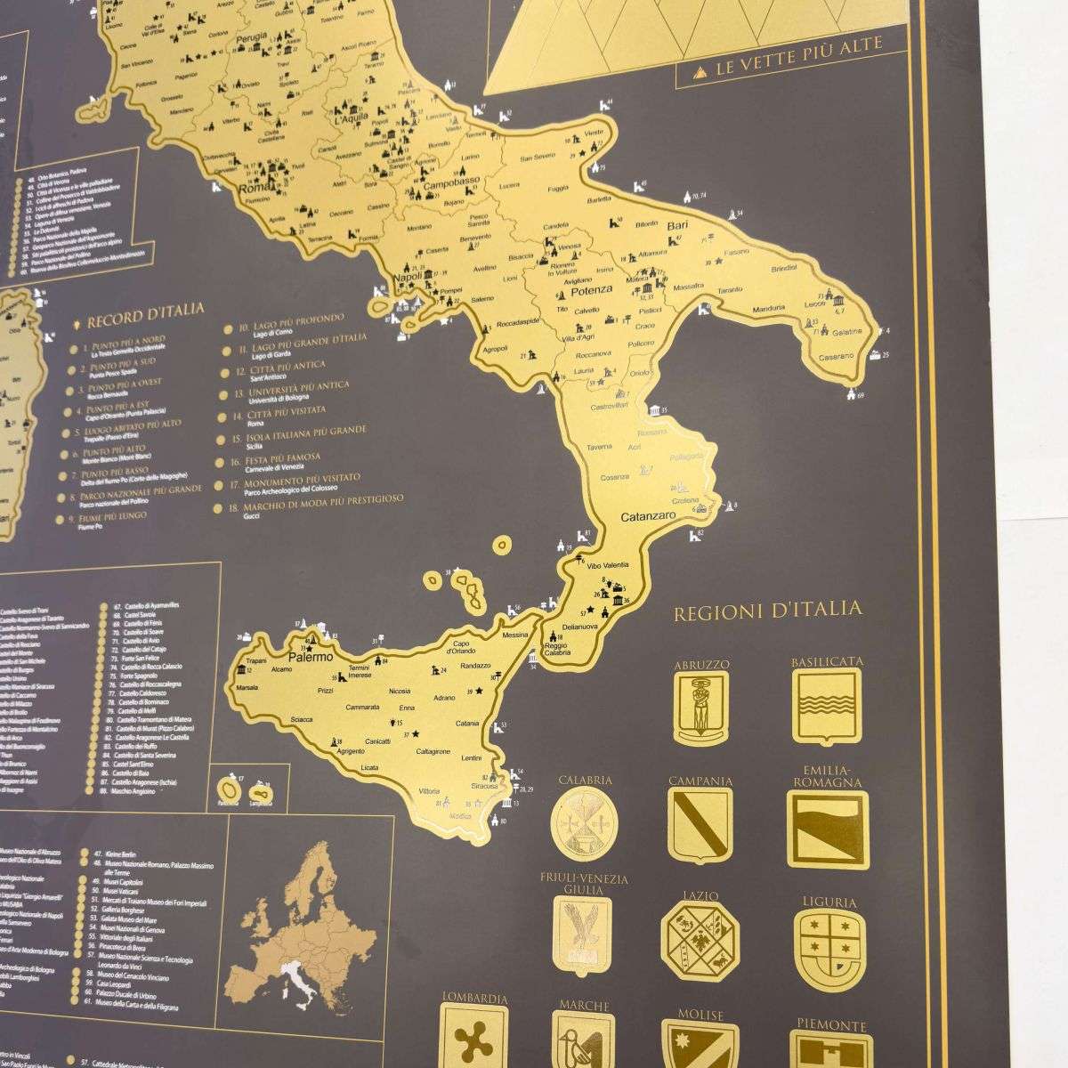 Scratch map of Italy