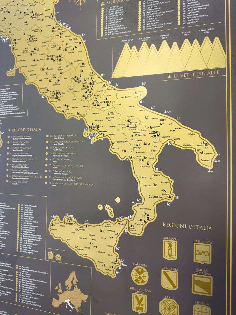 Kratzkarte von Italien