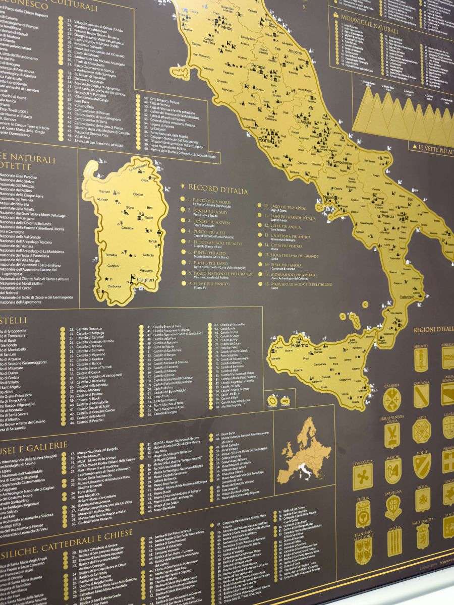 Kratzkarte von Italien