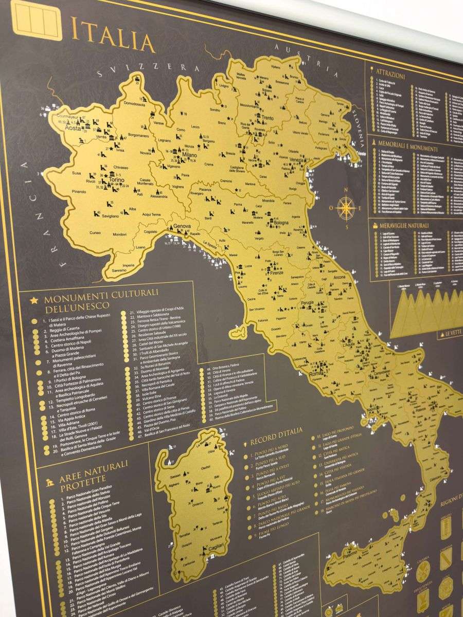 Kratzkarte von Italien