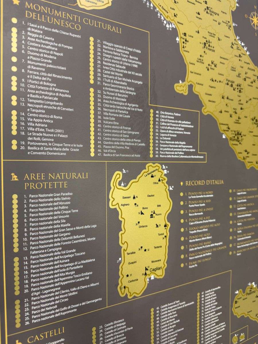 Kratzkarte von Italien