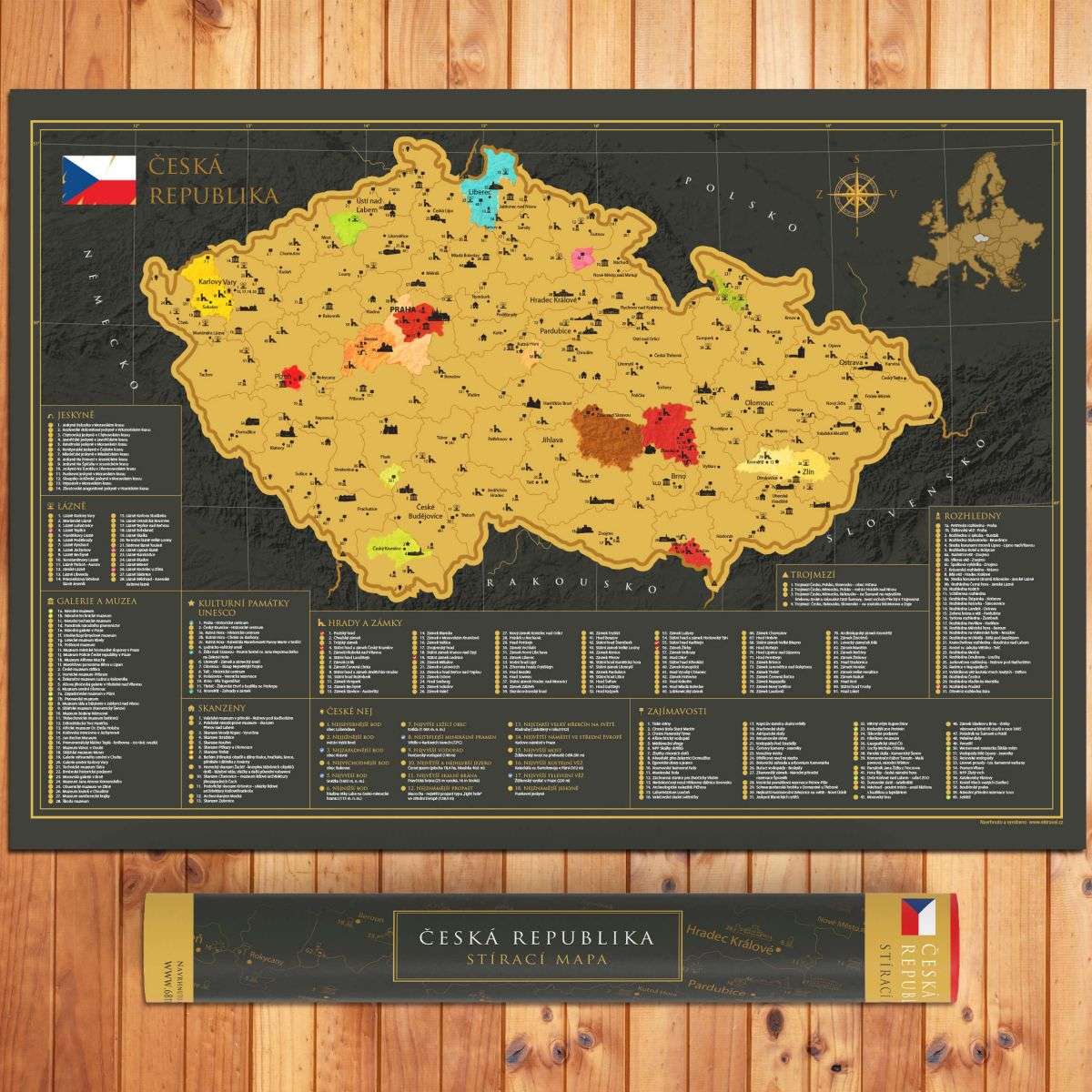 Scratch off Map of the Czech Republic