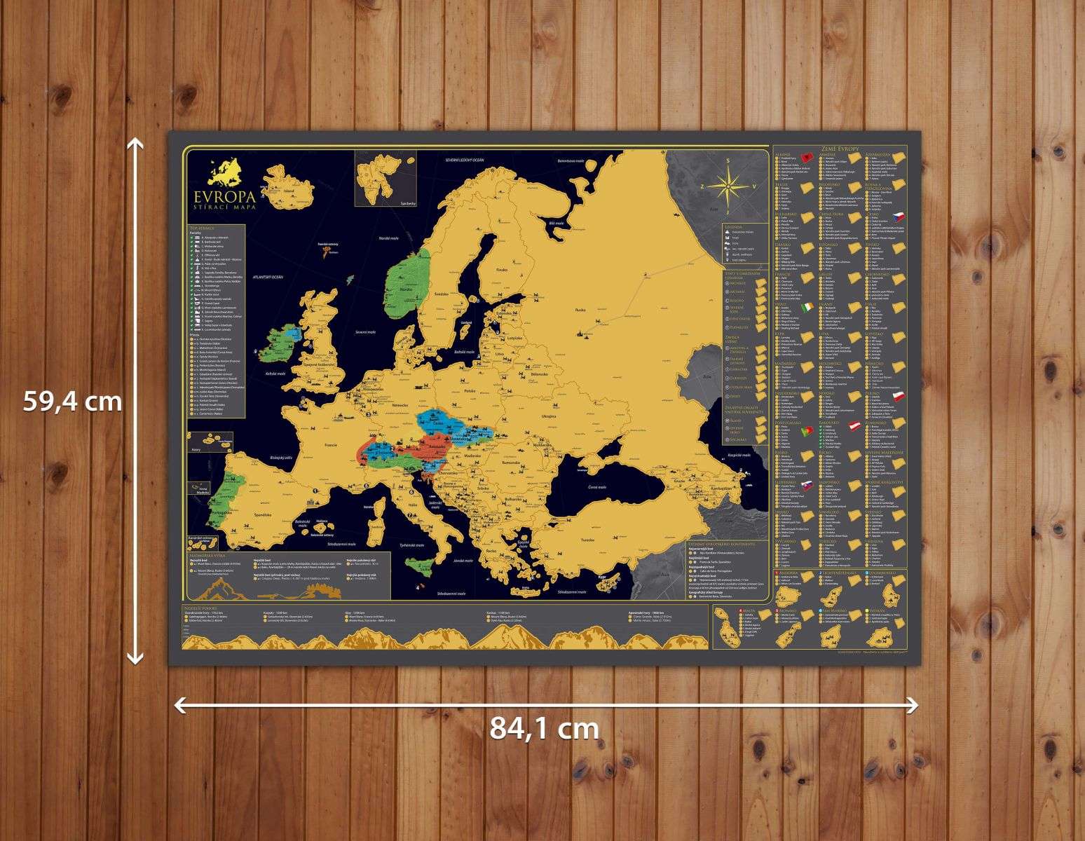 Rubbelkarte von Europa - Tschechische Version