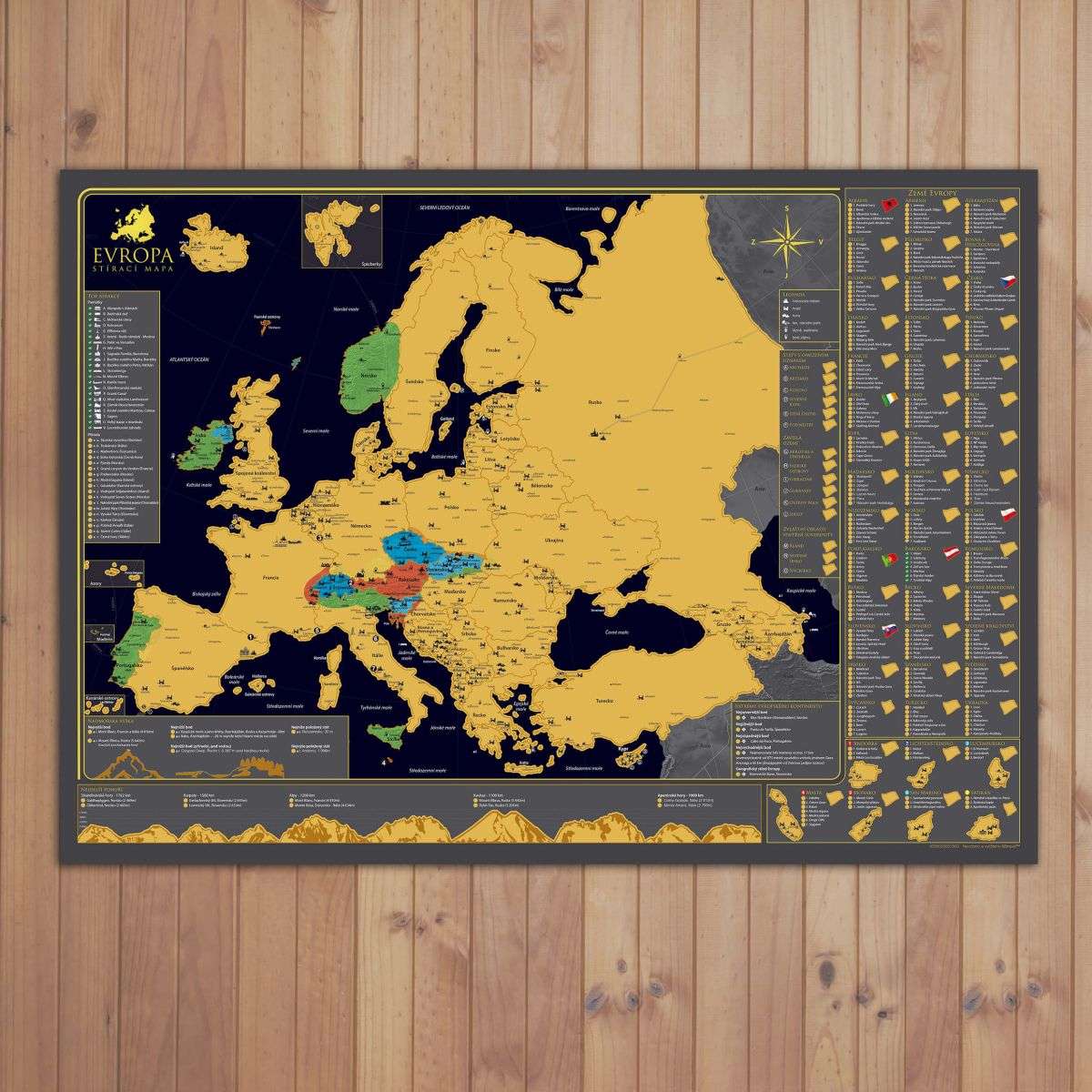Scratch map of Europe - Czech version