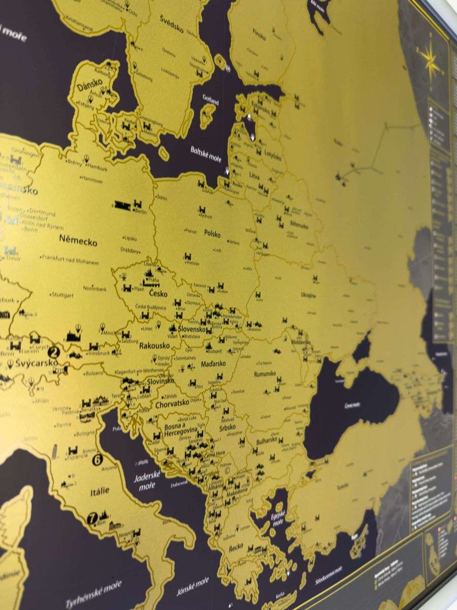 Scratch map of Europe - Czech version