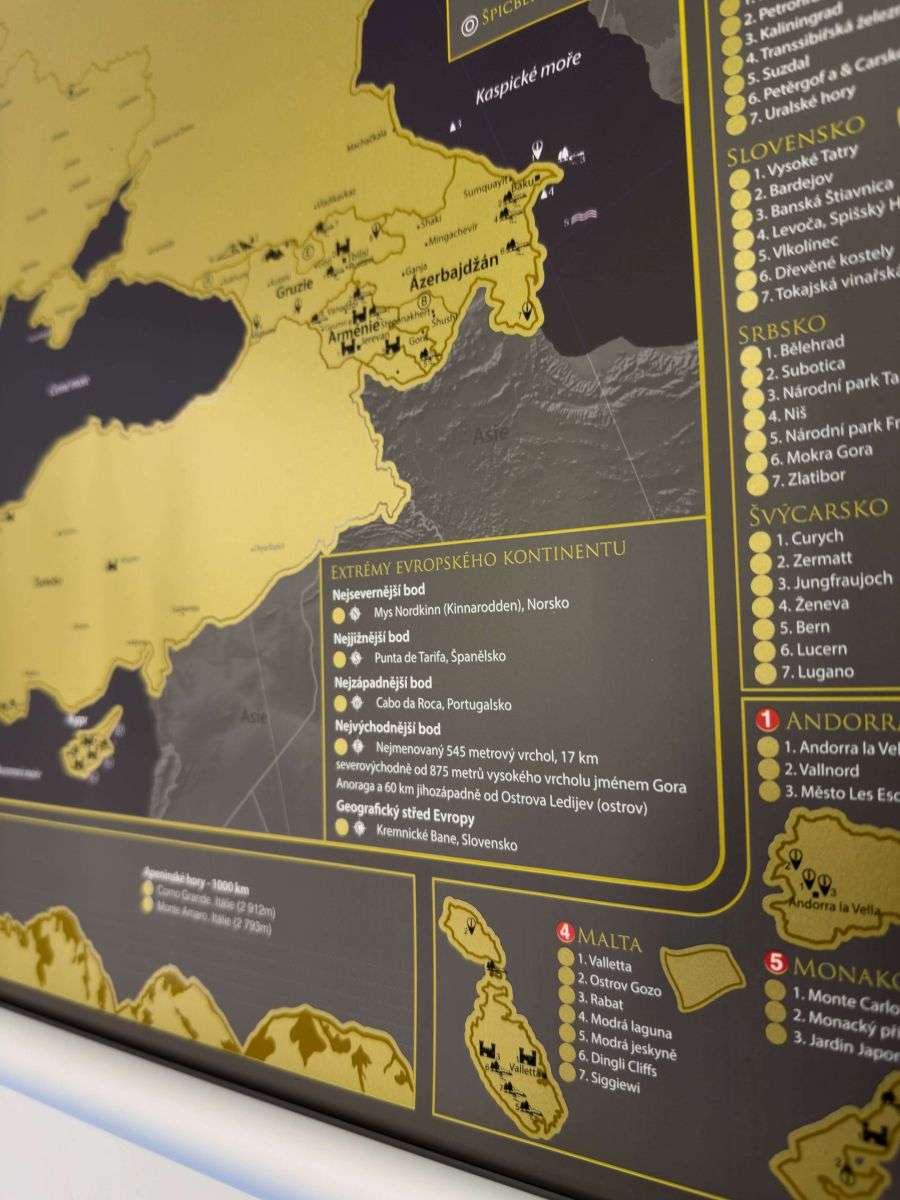 Scratch map of Europe - Czech version