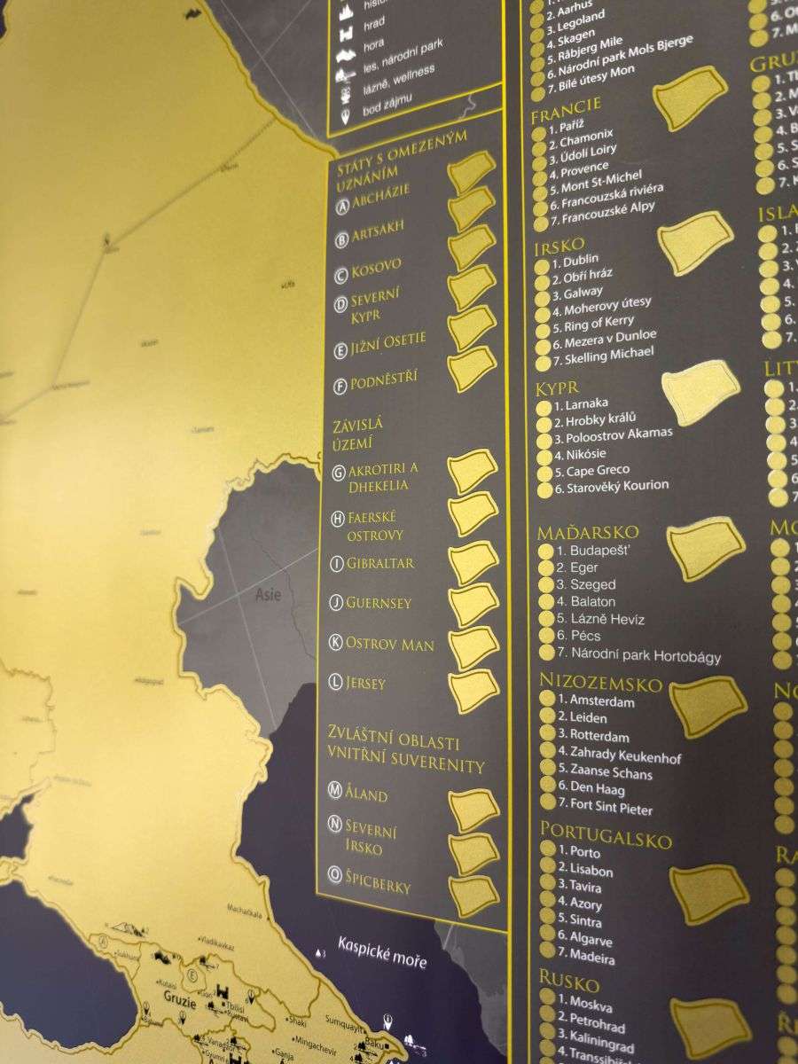 Scratch map of Europe - Czech version