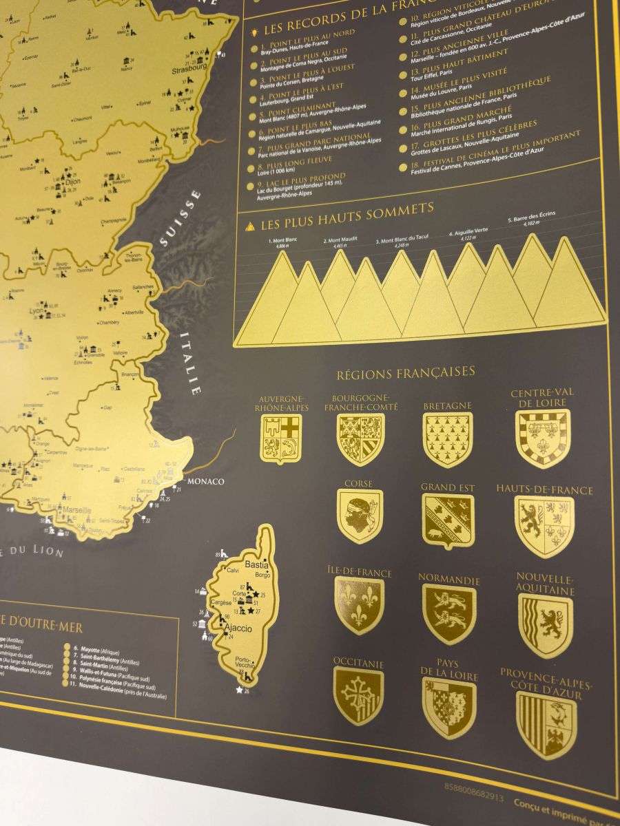 Scratch map of France