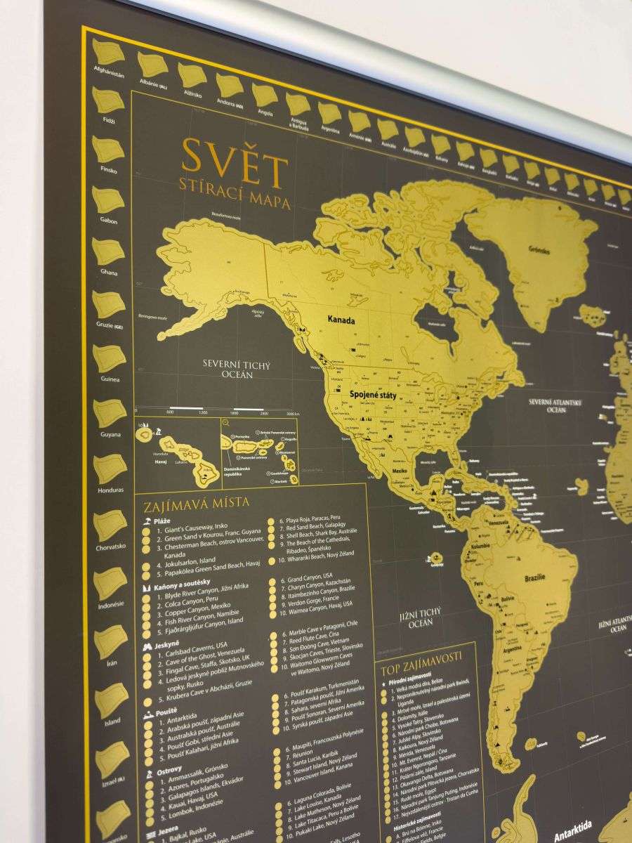 Scratch off map of the World - Czech version
