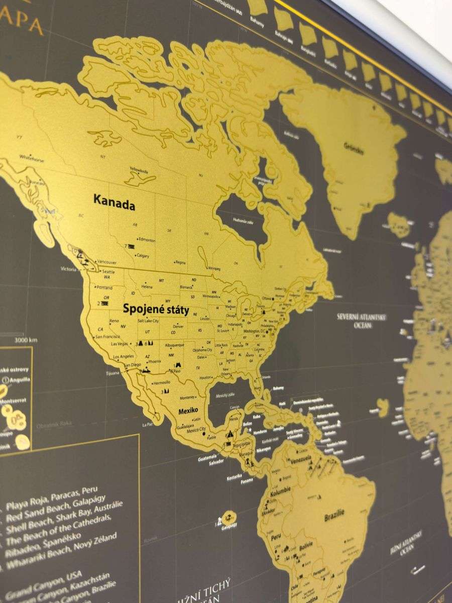 Scratch off map of the World - Czech version