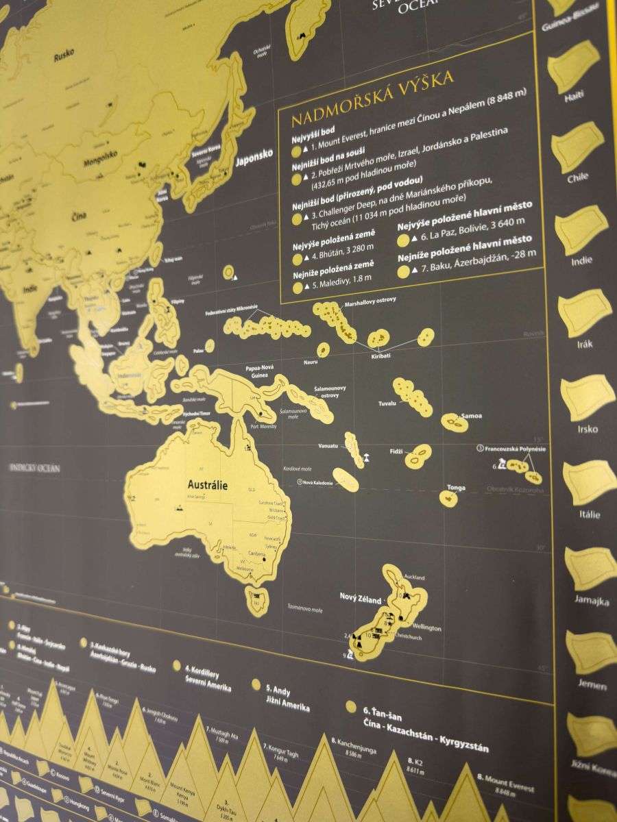 Scratch off map of the World - Czech version