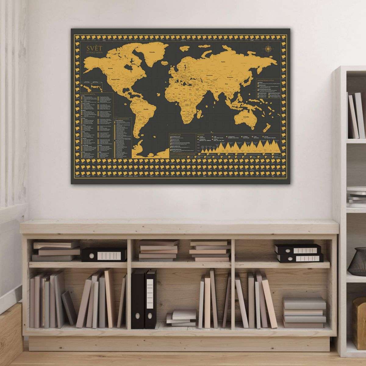 Scratch off map of the World - Czech version