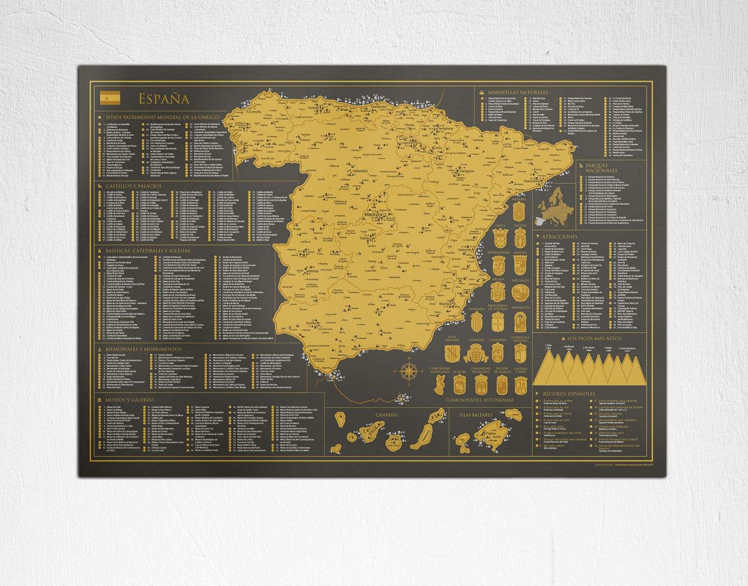 Scratch off map of Spain