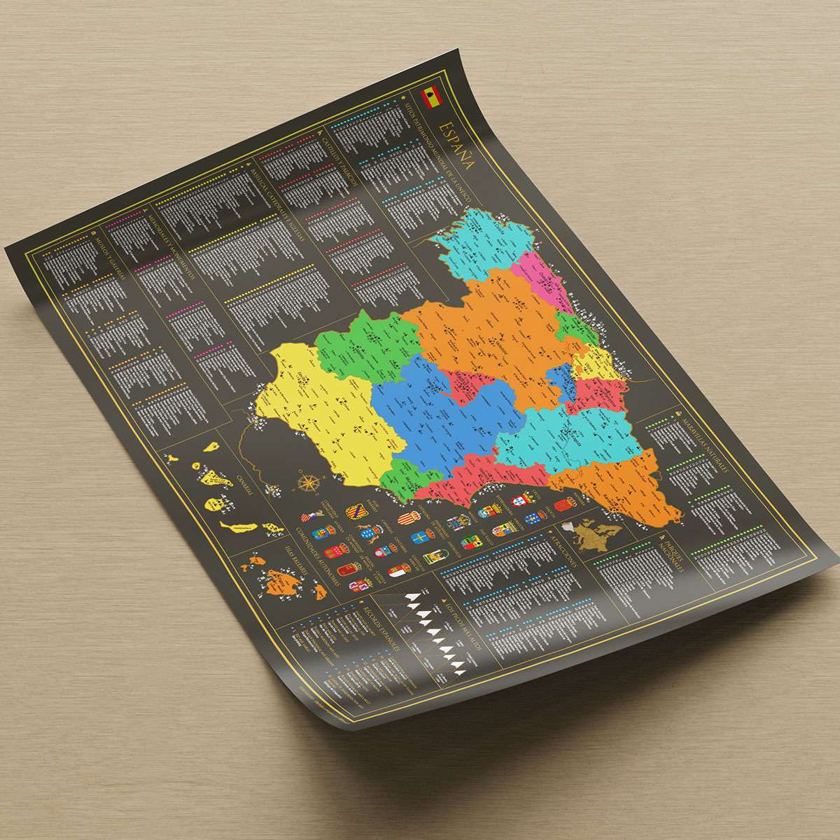 Scratch off map of Spain