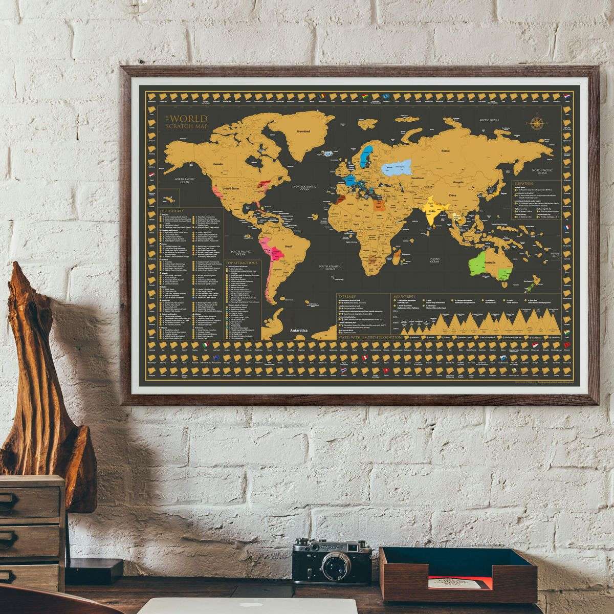 Scratch off map of the world