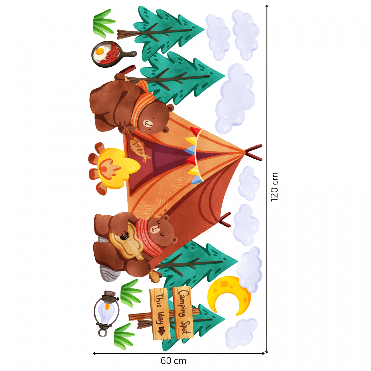 Textile wall sticker "Bears on the tent"