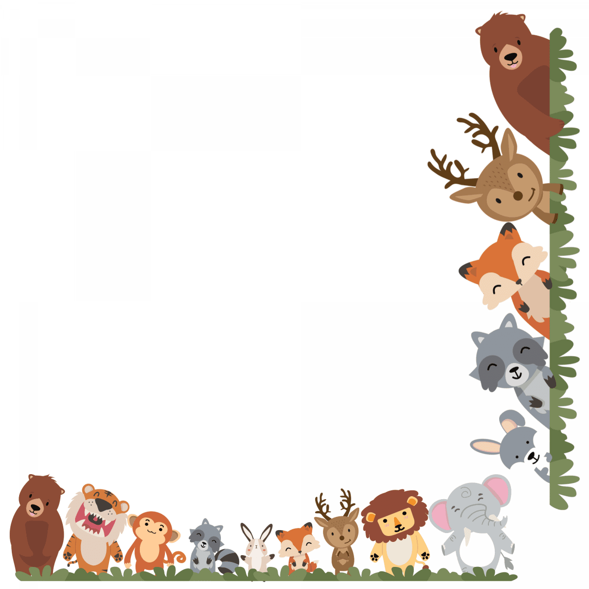 Textile wall sticker "Happy animals"