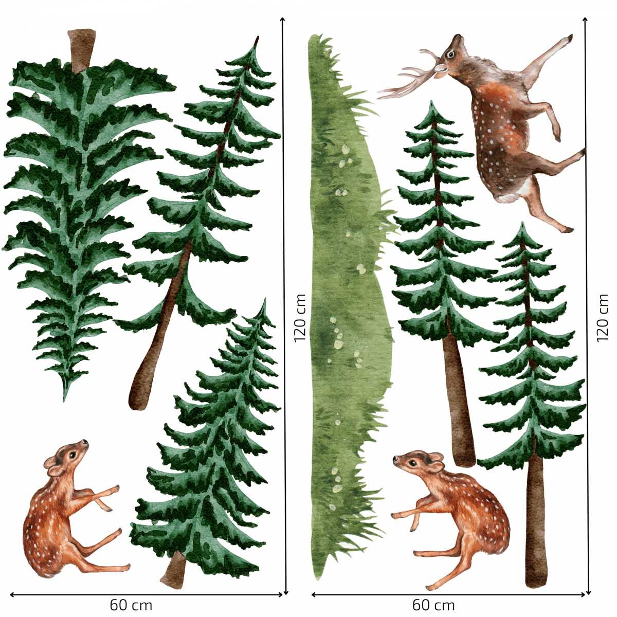 Textile wall sticker "Forest with animals"