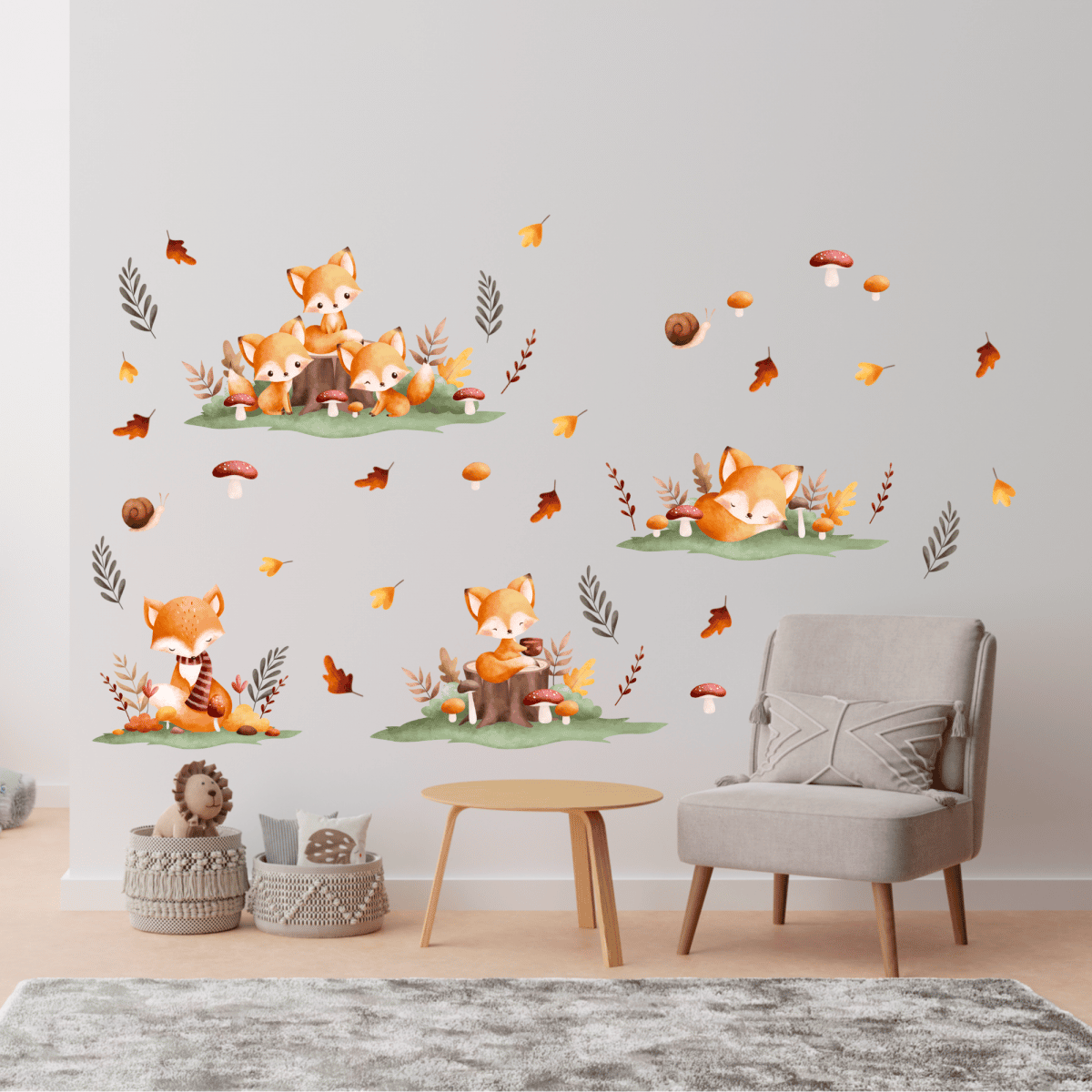 Textile wall sticker "Foxes"