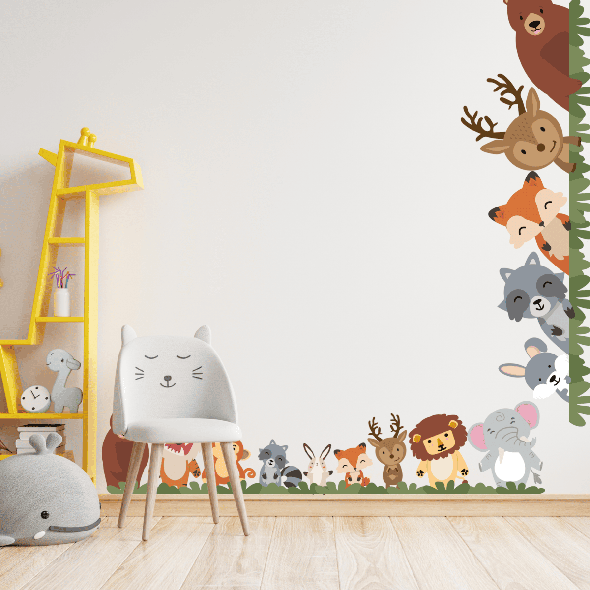 Textile wall sticker "Happy animals"